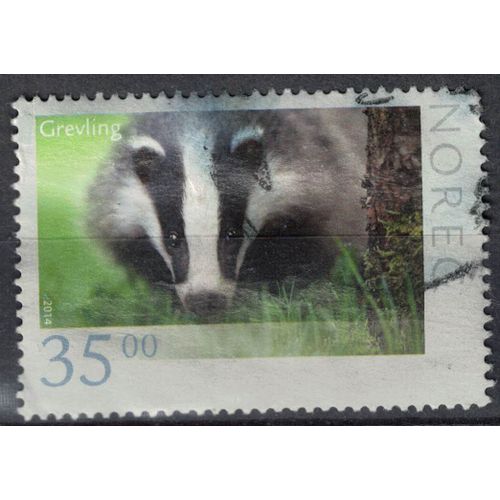 Norvège 2014 Oblitéré Rond Used Animaux Grevling Badger Blaireau Su