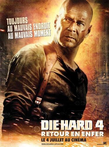 Die Hard 4 - Bruce Willis - Pliee - 40x56cm - Affiche / Poster Envoi Plié