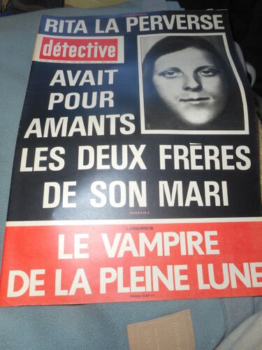 Détective  N°1557 . Rita La Perverse Avait Pour Amants Les 2 Freres De Son Mari