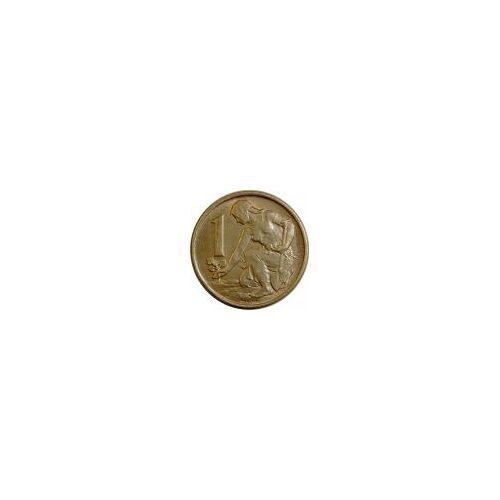 Tchecoslovaquie = Pièce De Monnaie De 1 Koruna, Année 1965, En Bronze-Alu, Lion Au Blason, Paysanne Ceuilllant