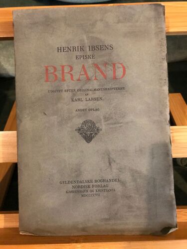 Henrik Ibsen Episke Brand Théâtre 1907 Gyldenalske Boghandel Norvégien