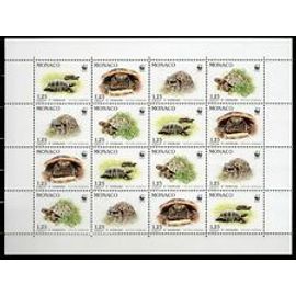 Monaco 1991 - Tortues Wwf Yvert 1805/1808 Neufs** Luxe - Feuille Entière Non Pliée