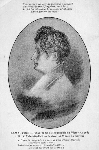 Carte Postale Ancienne Theme Personnages - Celebrites - Lamartine - D'aprés Une Lithographie De Victor Auged - N° 1129- Aix Les Bains - Maison Et Musee Lamartine -9.50 Cm X 14 Cm