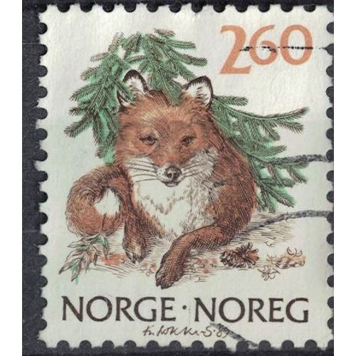 Norvège 1989 Oblitéré Used Animal Canidé Vulpes Vulpes Renard Roux Su