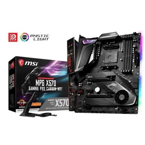 MSI MPG X570 GAMING PRO CARBON WIFI (AMD AM4, DDR4, PCIe 4.0, SATA 6Gb/s, M.2, USB 3.2 Gen 2, AX Wi-Fi 6, HDMI, ATX) Carte mere