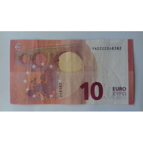 Billet 10 Euros Pays-Bas - Y003e4 - Joli Lucky 22222 Suite De 2 - Circulé