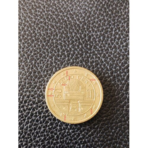 50 Centimes Euro Autriche 2003 - Fautée - 8 Bavures Surplus - Bon État