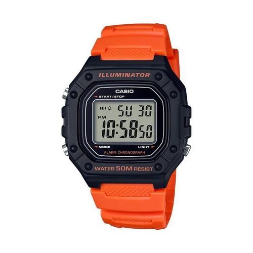 Casio Montre Sport W-218h-4b2vef - Homme - Orange - 5 Bars