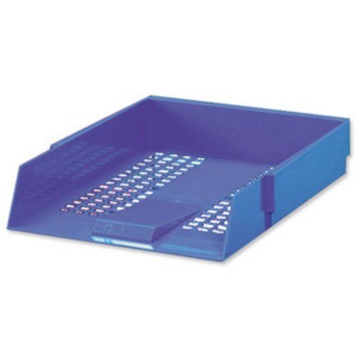 5 Star Letter Tray High-Impact Polystyrene Foolscap W255xd367xh65mm Black Bleu