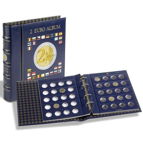 Vista Album Numismatique Pour Pièces De 2 Euros (4 Feuillesnoutres) Avec Étui De Protect.