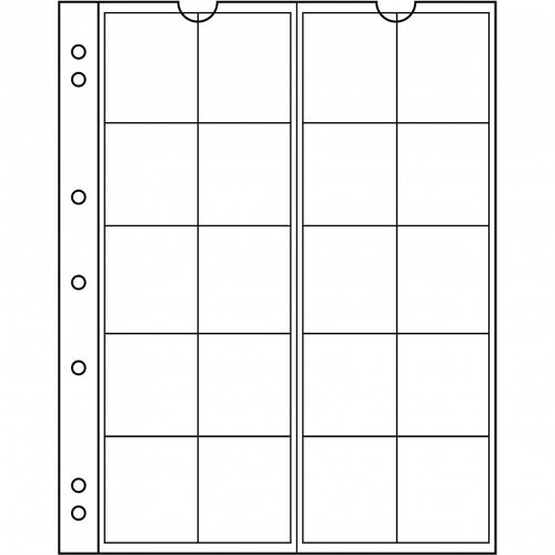 Feuilles Numismatiques Numis, 20 Compartiments Jusqu'à 34 Mm Ø