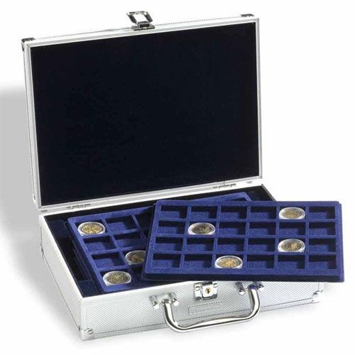 Valisette Numismatique Pour 144 Pièces De 2 Euros Sous Capsules, 6 Plateaux Inclus