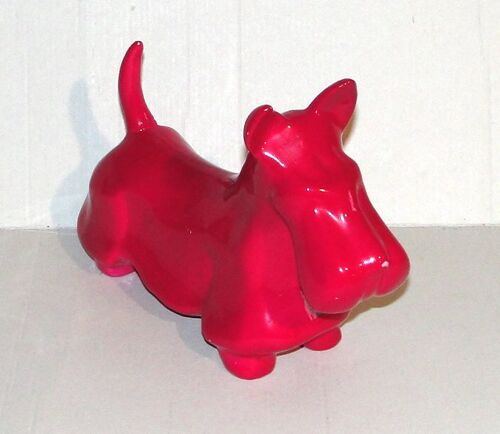 chien cesar en ceramique rouge decoration