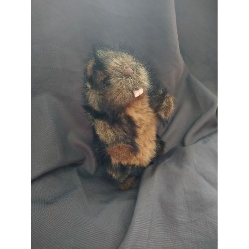 Peluche Marmotte Billes Poils Mi Longs Beige Marron Noir Anna Club Plush Vintage