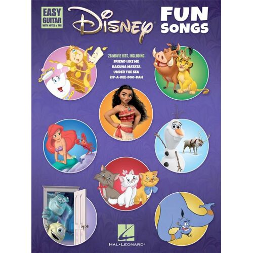 Disney Fun Songs Easy Guitar With Notes And Tab - 26 Movie Hits - Recueil Easy Guitar With Tab Hl00293886 9781540052285