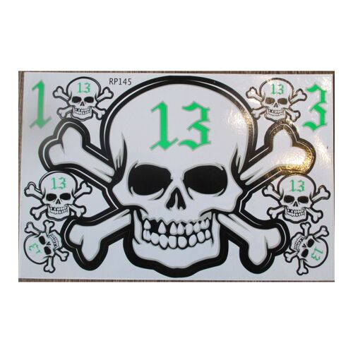 Planche De Stickers Crane 13 Vert Autocollant Pirate Biker