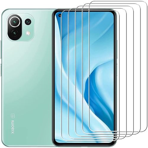 Lot De 5 Films De Protection D'écran En Verre Trempé 3d Pour Xiaomi Mi 11 Lite Dureté 9h [Anti-Rayures] [Facile À Installer] Film De Protection En Verre Blindé Pour Xiaomi Mi 11 Lite 4g/5g