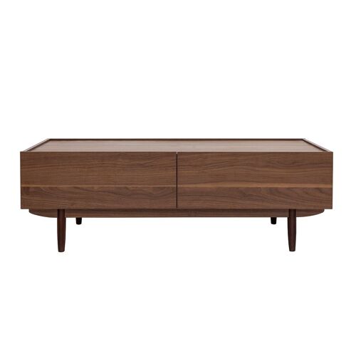 Table basse avec tiroirs en bois foncé L120 cm SANAA