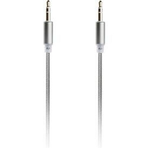 MUVIT - Câble audio - mini-phone stereo 3.5 mm mâle pour mini-phone stereo 3.5 mm mâle - gris