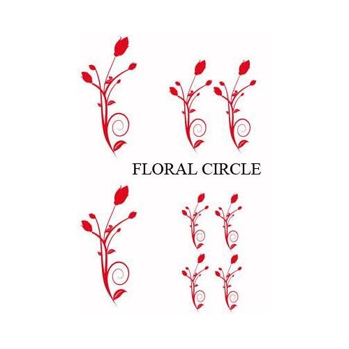 Set Adhesifs -Element Floral Circle- Rouge - Promo Adn - Car Deco