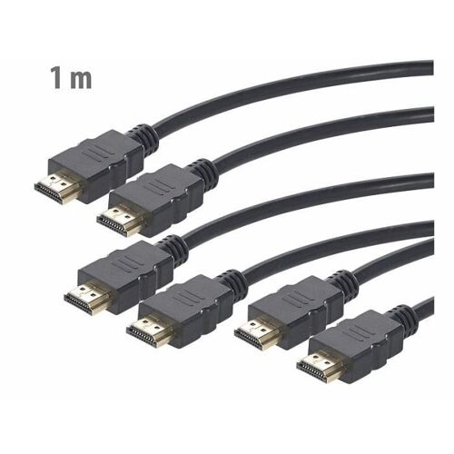 3 câbles HDMI High-Speed pour 4K, 3D & Full HD, HEC, noir, 1 m
