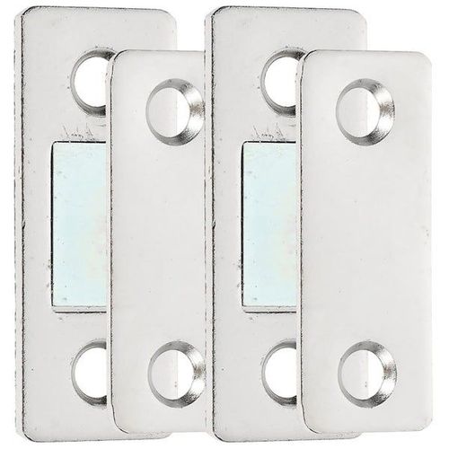 Loqueteaux magnétiques pour portes d'armoires - Acier inoxydable, lot de 4, sans perçage, fermeture sécurisée pour armoires, tiroirs et portes coulissantes