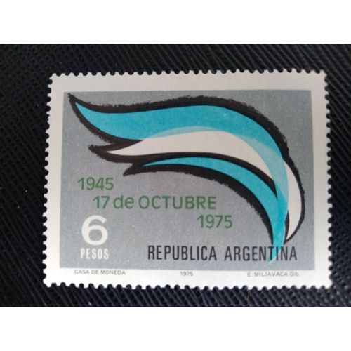 Timbre Argentine Yt 1025 30ème Anniversaire Des Émeutes Du 17 Octobre 1945 1975 ( 141207 )