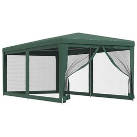 Vidaxl Tente De Fête Avec 4 Parois Latérales En Maille Vert 3x6 M Pehd