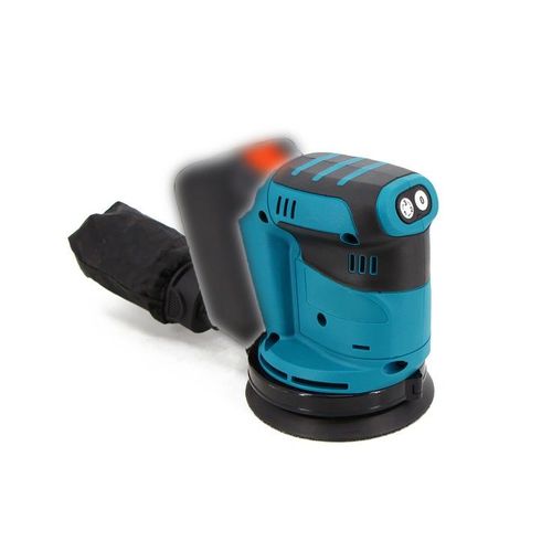 Polisseuse électrique sans fil 125 mm avec vitesses réglables, dépoussiérage et compatibilité avec les batteries Makita 18 V