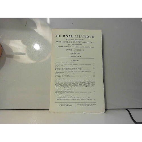 Journal Asiatique Tome Cclxviii Année 1980 Fasc 3-4