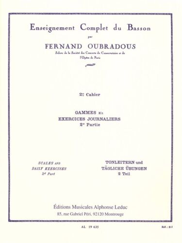 Fernand Oubradous : Enseignement Complet Vol.2 - Conducteur Basson 9790046196355 Al19635