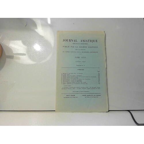 Journal Asiatique Tome Cclv Année 1967 Fasc. 2