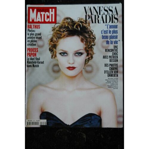 Paris Match N° 2547 19 Mars 1998 Vanessa Paradis Cover + 6 Pages Balthus Photos Charme Ellen Von Unwerth