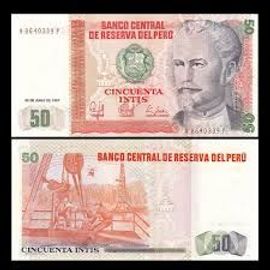 Perou = Billet De Banque De 50 Intis, Année 1987, Nicolas De Pierola