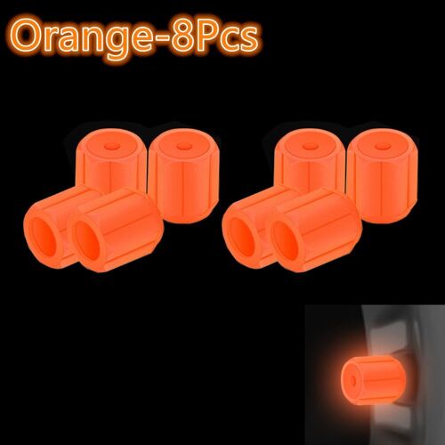 Orange 8pcs - Voiture Pneus Lumineux Bouchons De Valve Pour Voiture Bouchons De Valve D'air Pour Tous Les Véhicules Universelle Noyau De Valve Bouchons Voiture Moto Vélo