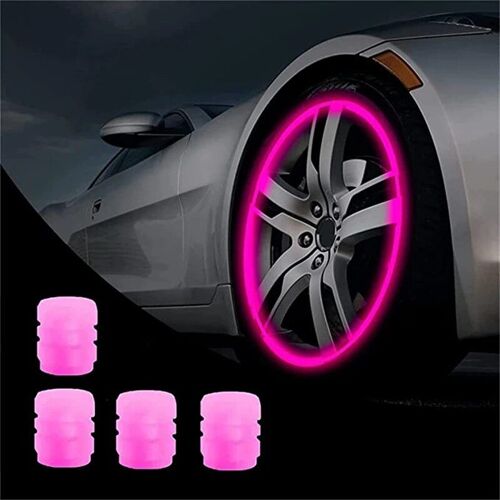 Rose-4pcs - Voiture Chapeaux De Tige De Valve De Pneu Universel Noctilucent Imperméable À L'eau Voiture Roue Pneu Casquettes, Adapté Pour Les Voitures, Motos, Vélos