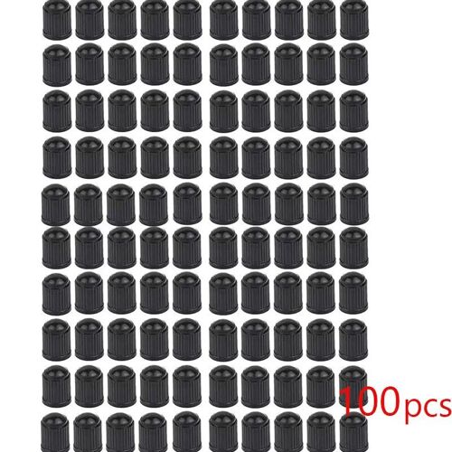 100pcs-Noir - Vanne Anti-Poussière En Plastique Pour Voiture, Couvercle D'anneau En Caoutchouc, Vanne Breton, 20 Goujons