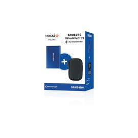 Disque dur SSD externe SAMSUNG Pack T7 1To bleu + Etui