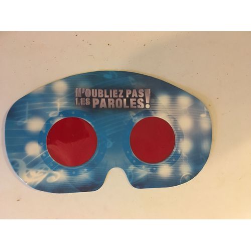 Lunettes Révélatrices Pour Le Jeu N'oubliez Pas Les Paroles Dujardin 2010