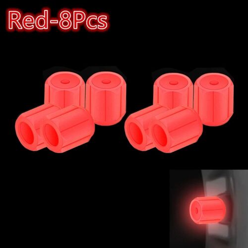 Rouge 8pcs - Voiture Pneus Lumineux Bouchons De Valve Pour Voiture Bouchons De Valve D'air Pour Tous Les Véhicules Universelle Noyau De Valve Bouchons Voiture Moto Vélo