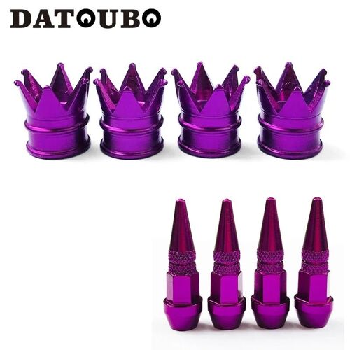 Couronne Et Pic De 45 Mm - Datvissed-Ensemble De Capuchons De Tige De Assujetde Voiture Pour Document Violet, Conception De Pointe De Fusée À Couronne, Capuchons Anti-Poussière D'air, Capuchons De Assujetde Roue De Camion