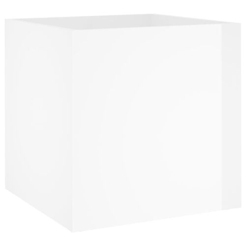 Vidaxl Jardinière Blanc Brillant 40x40x40 Cm Bois D'ingénierie