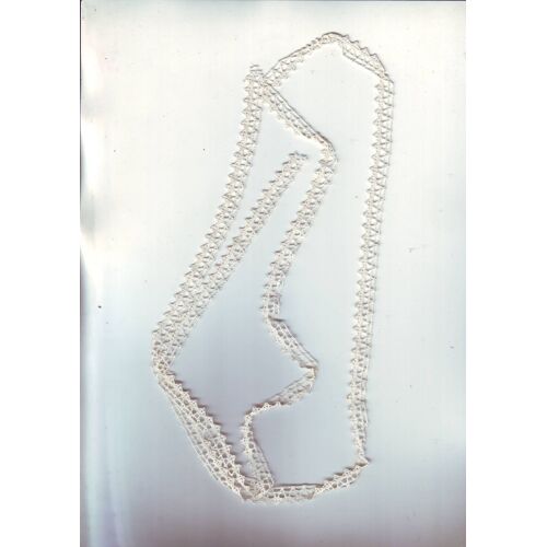 Longueur Galon Fil Blanc Brodé - Largeur 1 Cm /Longueur 115 Cm --