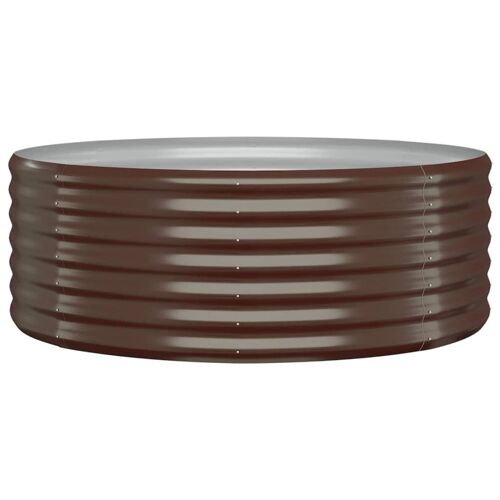 Vidaxl Jardinière De Jardin Acier Enduit De Poudre 100x100x36cm Marron