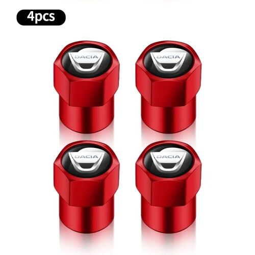 Rouge - Capuchons De Assujethexagonale En Métal Avec Logo De Voiture, Couvercles De Boîtier De Tige, Accessoires Pour Dacia Duster Logan Dokker Lodgy Sandero Stepway, 4 Pièces