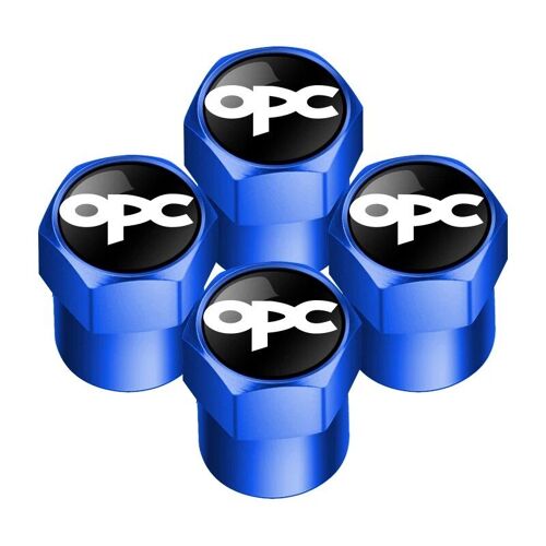 Bleu - Capuchons De Tige De Assujetd'opathie De Roue Automatique, Accessoires De Voiture, Excellent Style De Voiture, Badge Pour Opel, Opc, Astra D G H V, Corsa Insignia, 4 Pièces