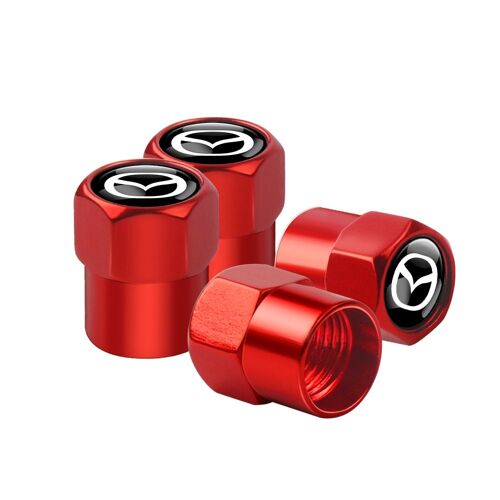 Rouge Capuchons D'air De Tige De Assujetde Voiture En Alliage D'aluminium Couvercle Hermétique Antivol Pour Mazda 2 3 6 Atenza 3 5 Cr Cw 6 Ii Gh Cx-7 Mx-5 Er 4 Pièces