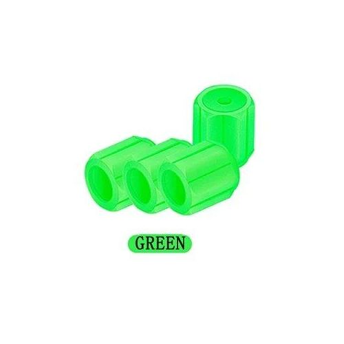 4pcs Vert - Capuchon De Assujetcoloré Pour Voiture, Absorbant L'énergie, Auto-Éclairage, Lueur Nocturne, Moyeu De Roue, Décor De Moto Et De Vélo, Couvercle De Tige De Jante En T, 4 Pièces