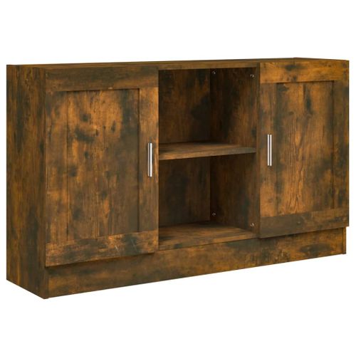 Vidaxl Buffet Chêne Fumé 120x30,5x70 Cm Bois D'ingénierie