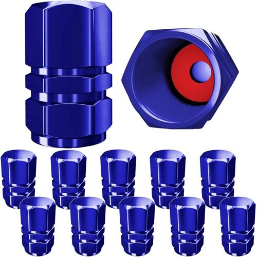 Bleu-12pcs - Bouchons De Valve De Pneu (12 Pièces) Couvercles De Tige Robustes | Étanche À La Poussière Avec Joint En Caoutchouc O | Conception Hexagonale